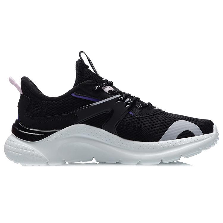 Li Ning Liuyun Lightweight Slip Resistant, Abrasion Resistant, Lightweight Low top Running Shoes Women's Black White AGLR036-1