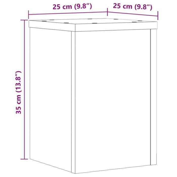 VidaXL Plant Stands 2 Pcs Black 25x25x35 Cm Engineered Wood, Flower Stand, Pot Stand, Support for 852907