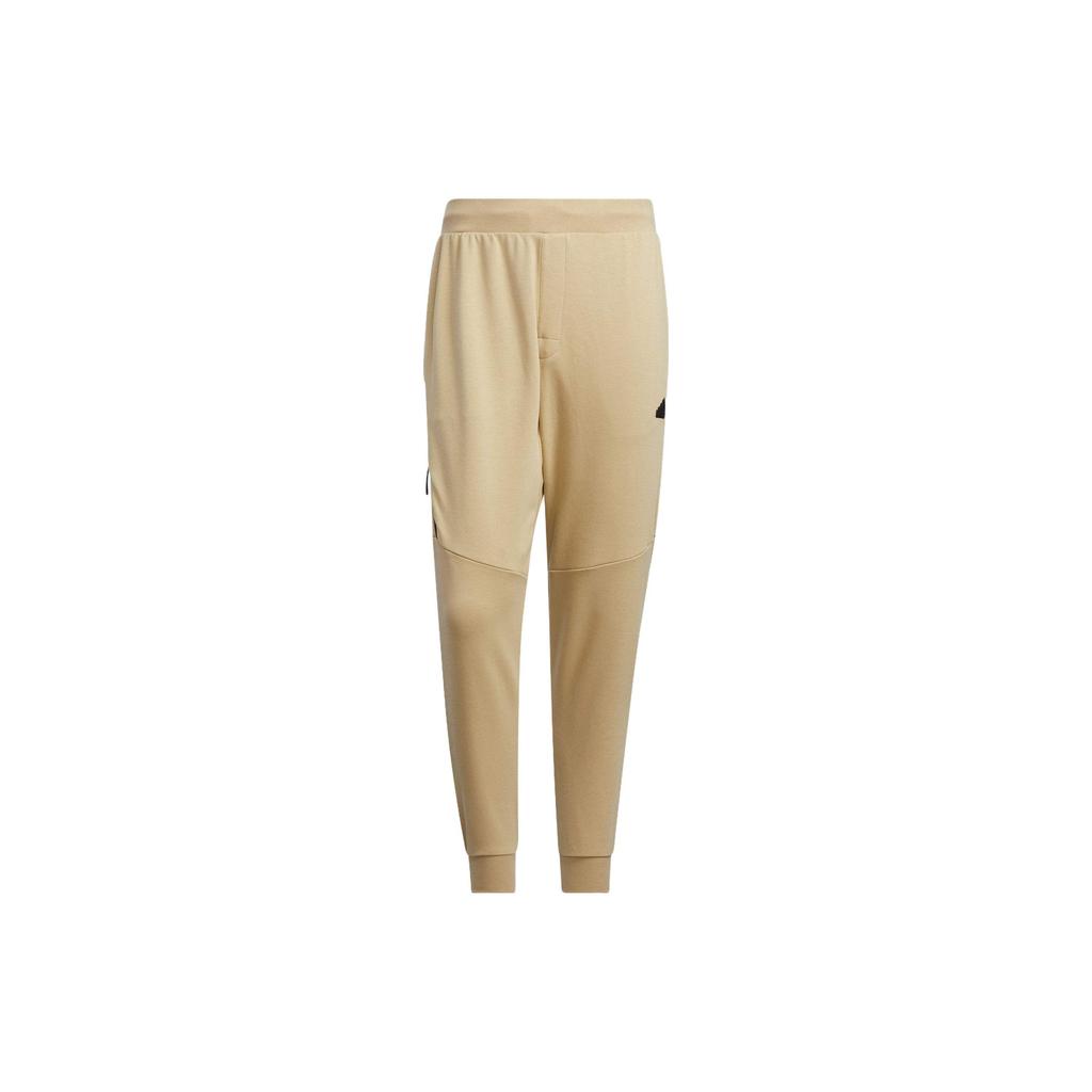 Adidas Knitted Sweatpants Men's Beige Brown Moderate Cuffed Pants IP4967