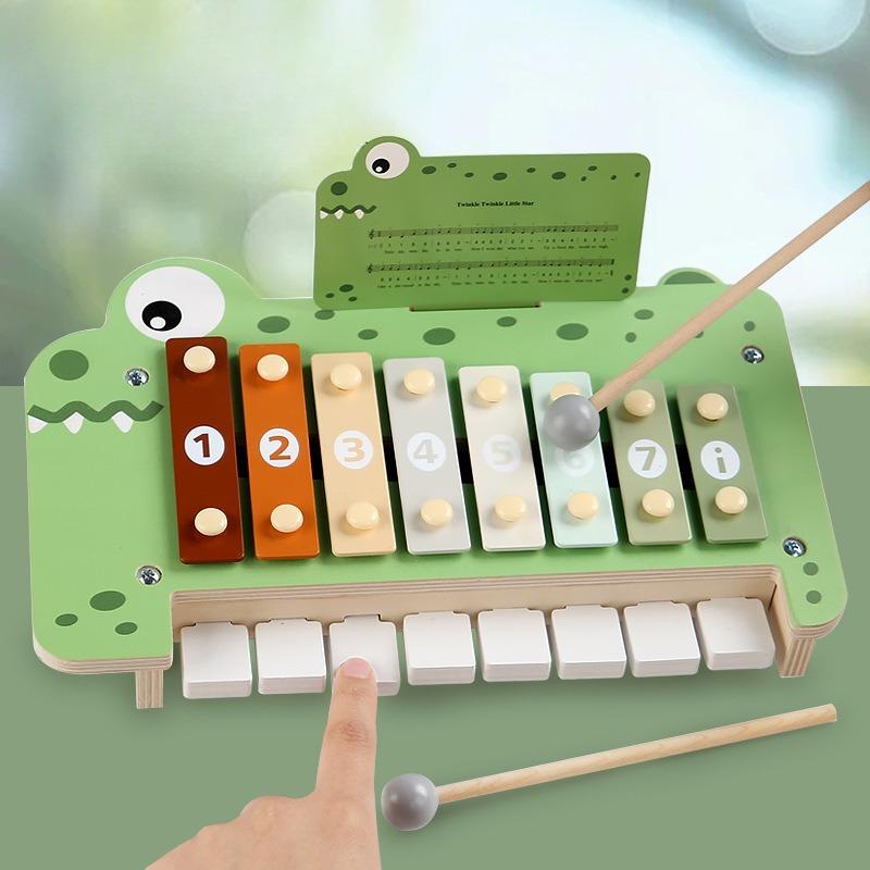 Children'S Wooden Multi-Functional Drum Kit Percussion Organ Chimes Percussion Instrument Music Enlightenment Early Education Educational Toys
