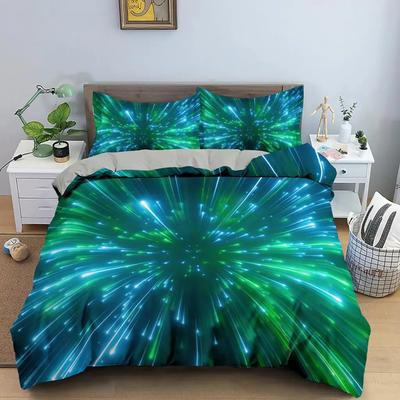 Housse de couette 3D Ensemble de literie psychédélique Housse de couette de luxe avec fermeture éclair 2/3 pièces Housse de couette King en polyester