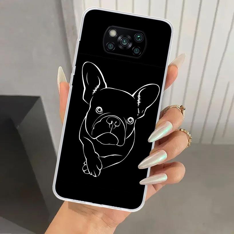 French Bulldog Black White Phone Case for Xiaomi Poco X5 X6 X7 Pro F7 Ultra M7 Redmi 15 15C 13 13C 12 12C 10 10A 10C 9 9A 9C 9T