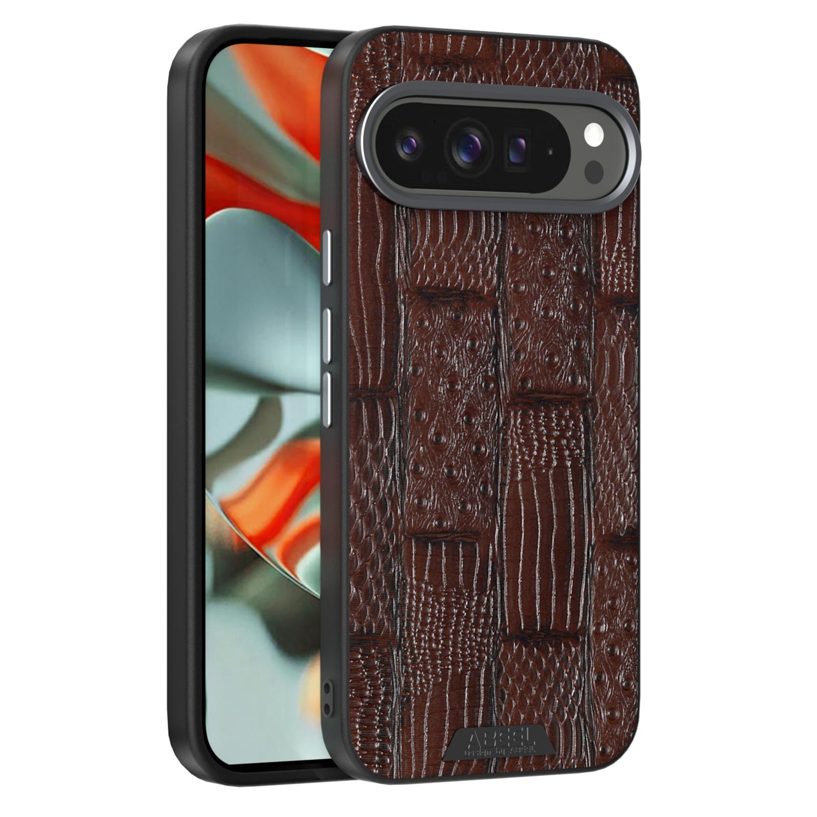 

ABEEL Чехол для Google Pixel 9 Pro XL с поддержкой MagSafe, текстура Зверь , микро-тиснение, задняя крышка Coffee