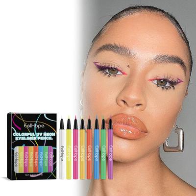 Crayon Eye-liner 8 Couleurs Eye-liner Liquide Néon UV Imperméable Longue Tenue Haute Pigmentation Maquillage Lumineux Nuit Stylos Cosmétiques