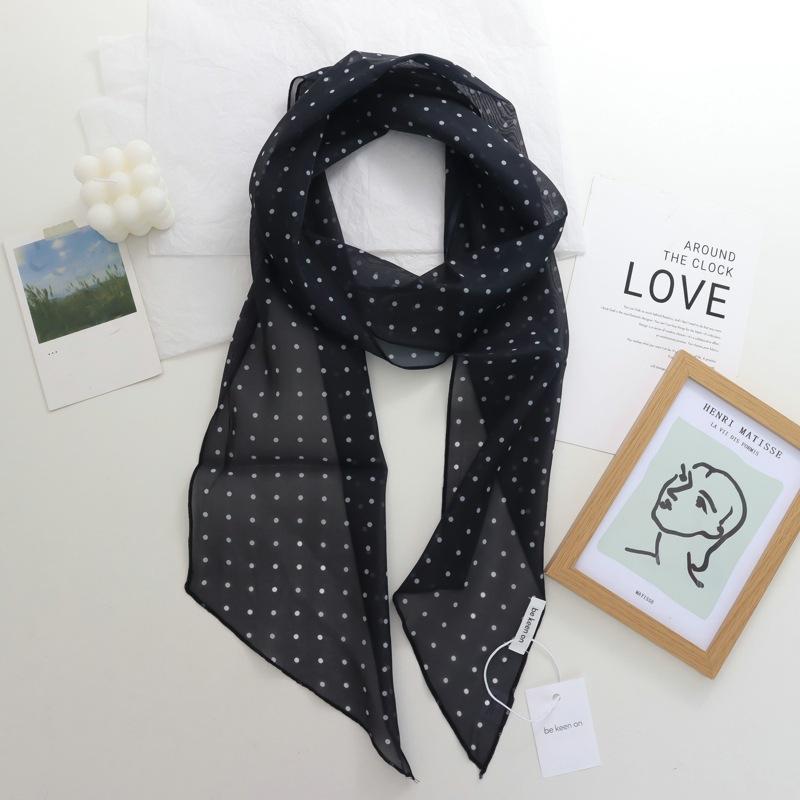 

Niche Personality Matching Polka Dot Printed Oversleeve Scarf Women s Trend All-Match Decorative Neck Scarf Hair Band Ribbon
