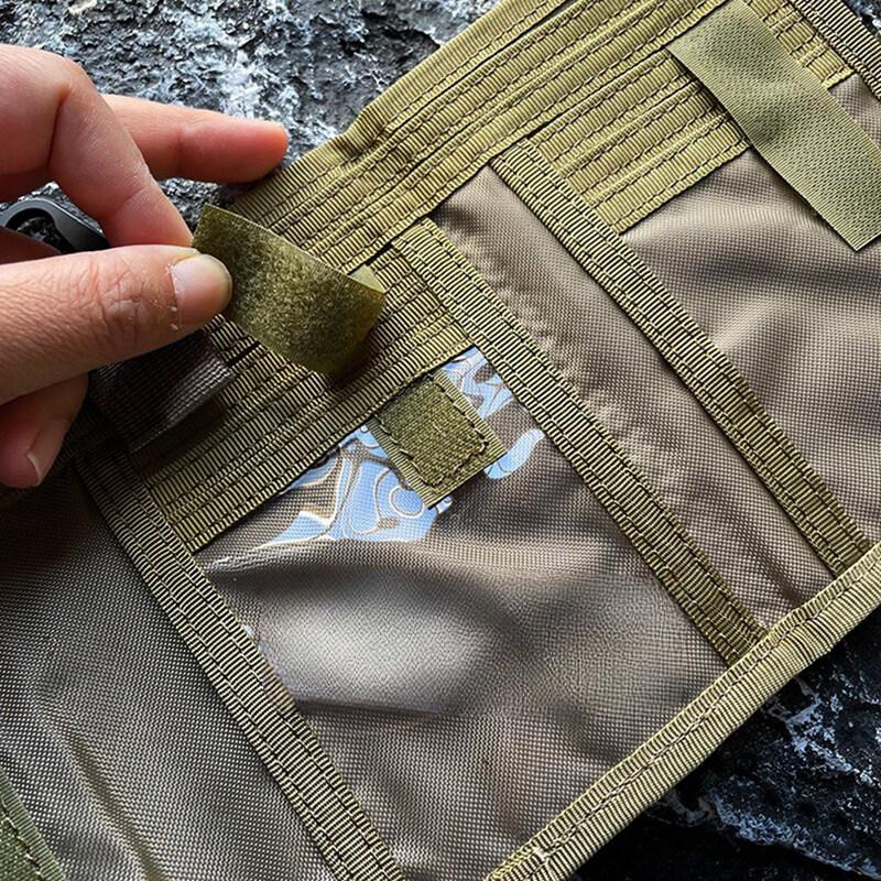 Three Fold Wallet Multiple Card Slots Nylon Outdoor Sport ID Photo Holder Bag Storage Hanging Pouch