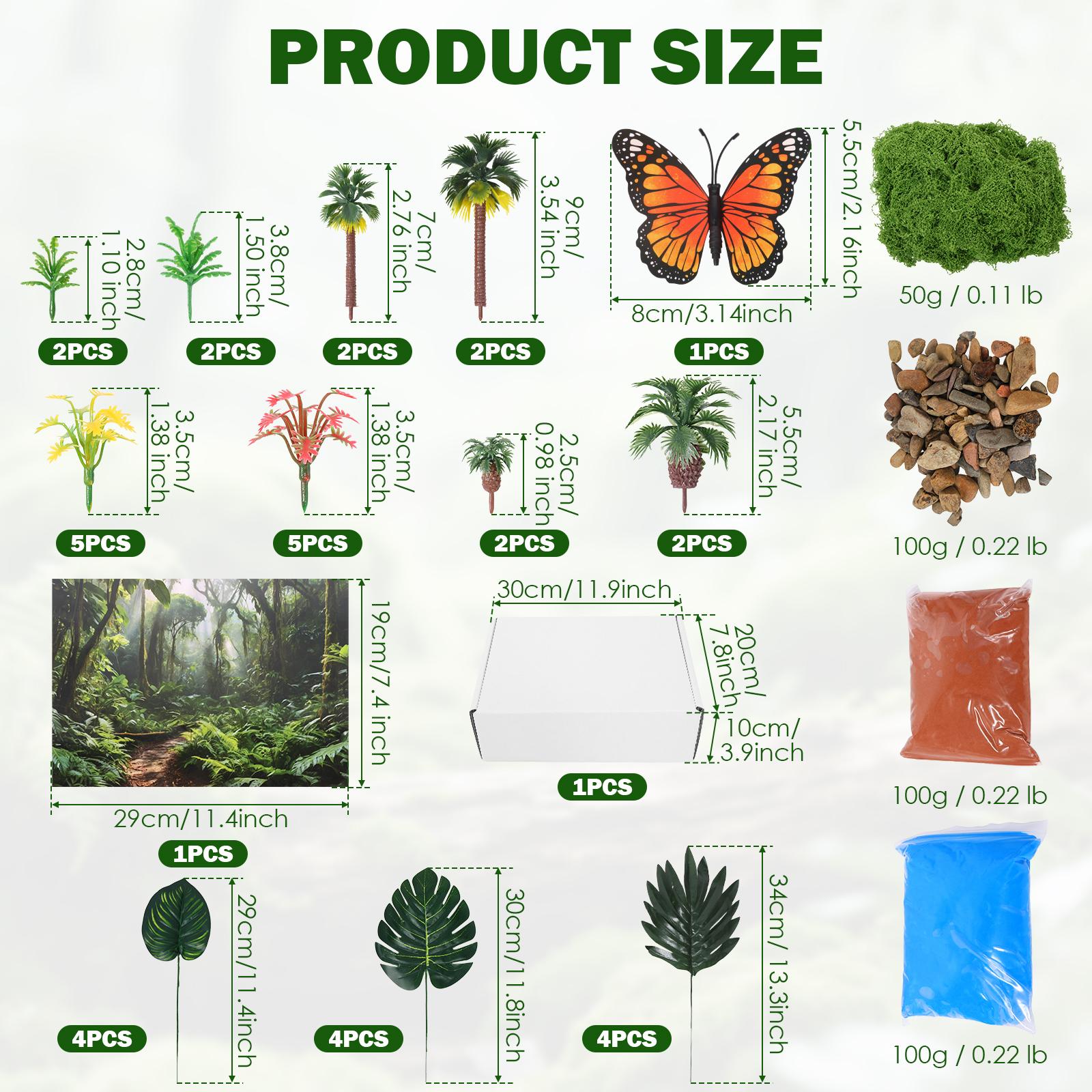Jungle Diorama Kit Cardboard Diorama Box Rainforest Model Scenery Kit Rainforest Diorama Supplies for DIY Crafts Birthday Gifts