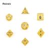 7 Pcs Golden Black Metal Dice Maze Hollow Metal Polyhedral Dice Set Suitable for Role-Playing RPG  Board Game Card Game