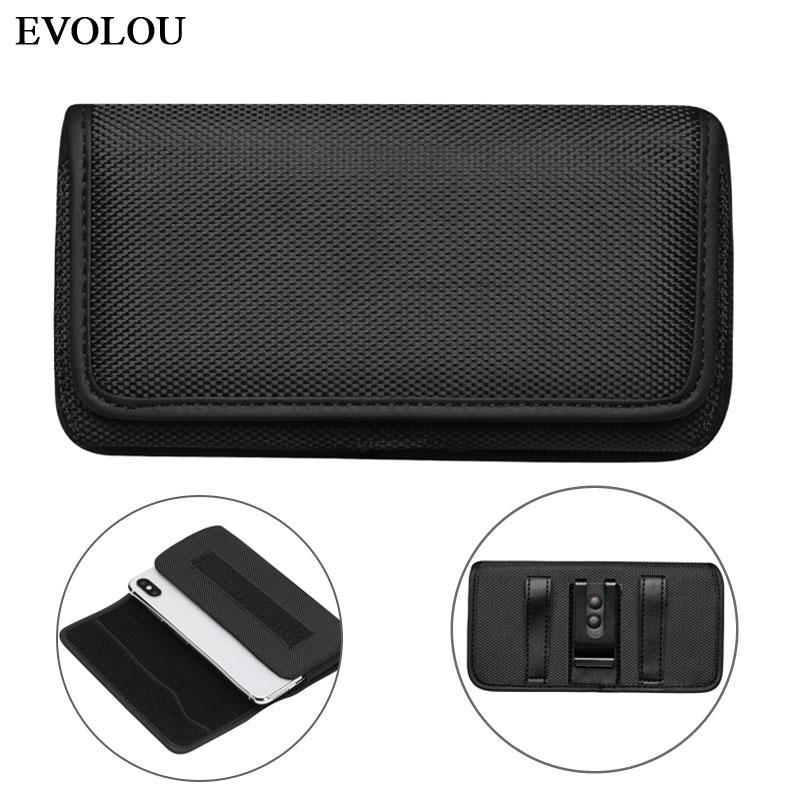 Oxford Cloth Belt Clip Holster Pouch for Iphone 12 Mini 12 Pro Max 11 XR XS 6S 7 8 Plus SE 2020 Leather Case Waist Phone Bag