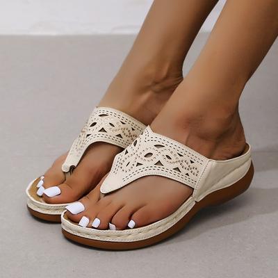Damen Atmungsaktiv Übergroß Ausgehöhlt Leichtgewicht Dicke Sohle mit Clip-On Sandalen für Damen