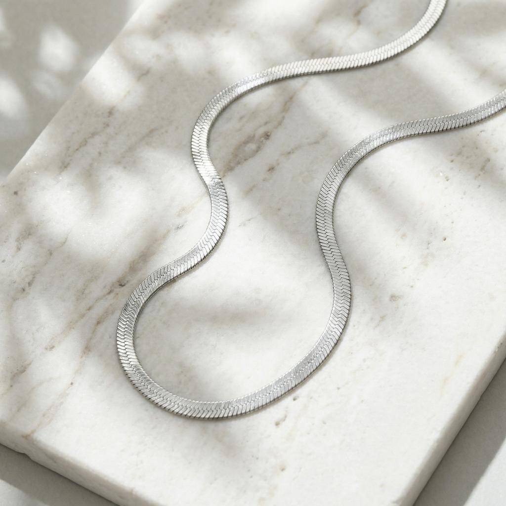 Simple Stainless Steel Flat Snake Chain Necklace for Women Fashion Punk Blade Chain Necklace Jewelry Accessories Party Gift