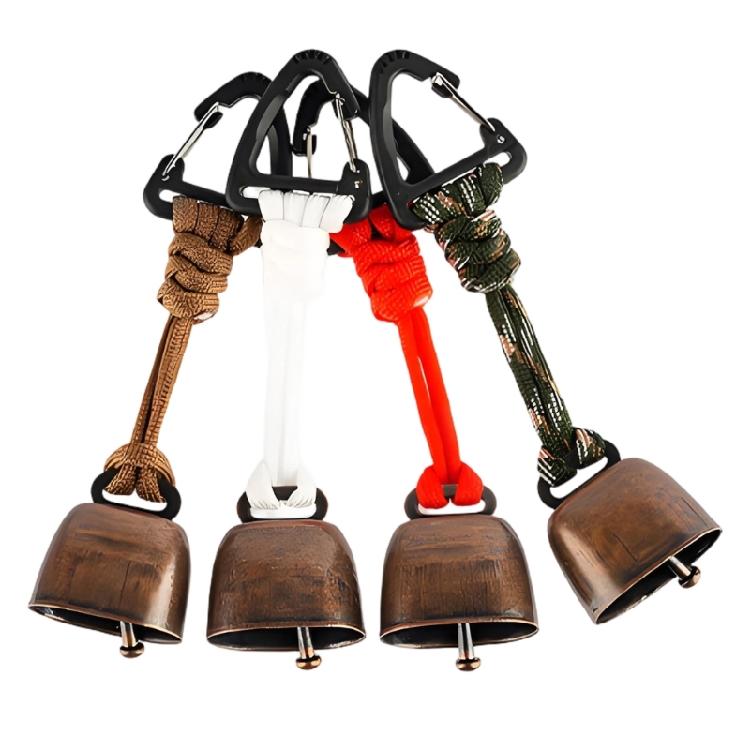 Bear Bells Outdoor Metal Pendant Keychains Camping Hiking Bear Protections Loud Cowbell For Outdoor Activity