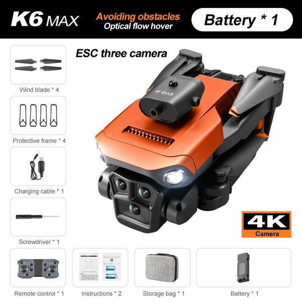 New K6 Max Drone Three Camera 4K Professional HD Four Way Obstacle Avoidance Optical Flow Positioning Hovering Aerial Drone