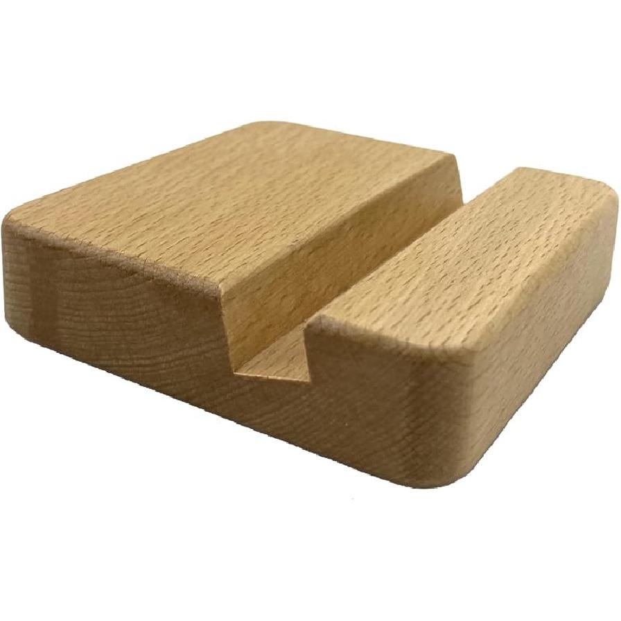 Деревянная подставка для телефона из бука Настольная подставка для мобильного телефона Подставка для телефона для стола - Портативная деревянная подставка для телефона для кровати Совместимо с iPhone iPad Смартфоном, square single slot