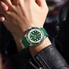 CURREN Men's Fashion Quartz Watch Outdoor Large Dial Luminous Waterproof Silicone Strap Sport Wristwatch
