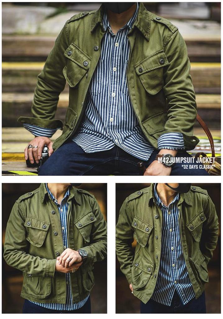 2026 American Retro Heavyweight Washed Men's Workwear Jacket - Trendy Autumn Design with Multi-Pockets