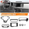 7x Carbon Fiber Center Consol Dash Trument Covers Trim For Ford Bronco +