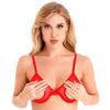 Hollow Out Open Cups Underwired Bra Tops Mesh Brassiere Underwear Corset Bustier Women Wedding Night Lingerie