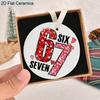 Pink Number '67'Ceramic Ornament, Romantic Valentine’s Day Gift, Christmas Tree Hanging Decor, Backpack Charms,Valentine’s Day Anniversary Keepsake