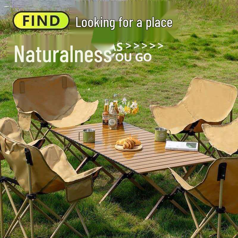 Portable Outdoor Folding Egg Roll Table for Camping and Picnics