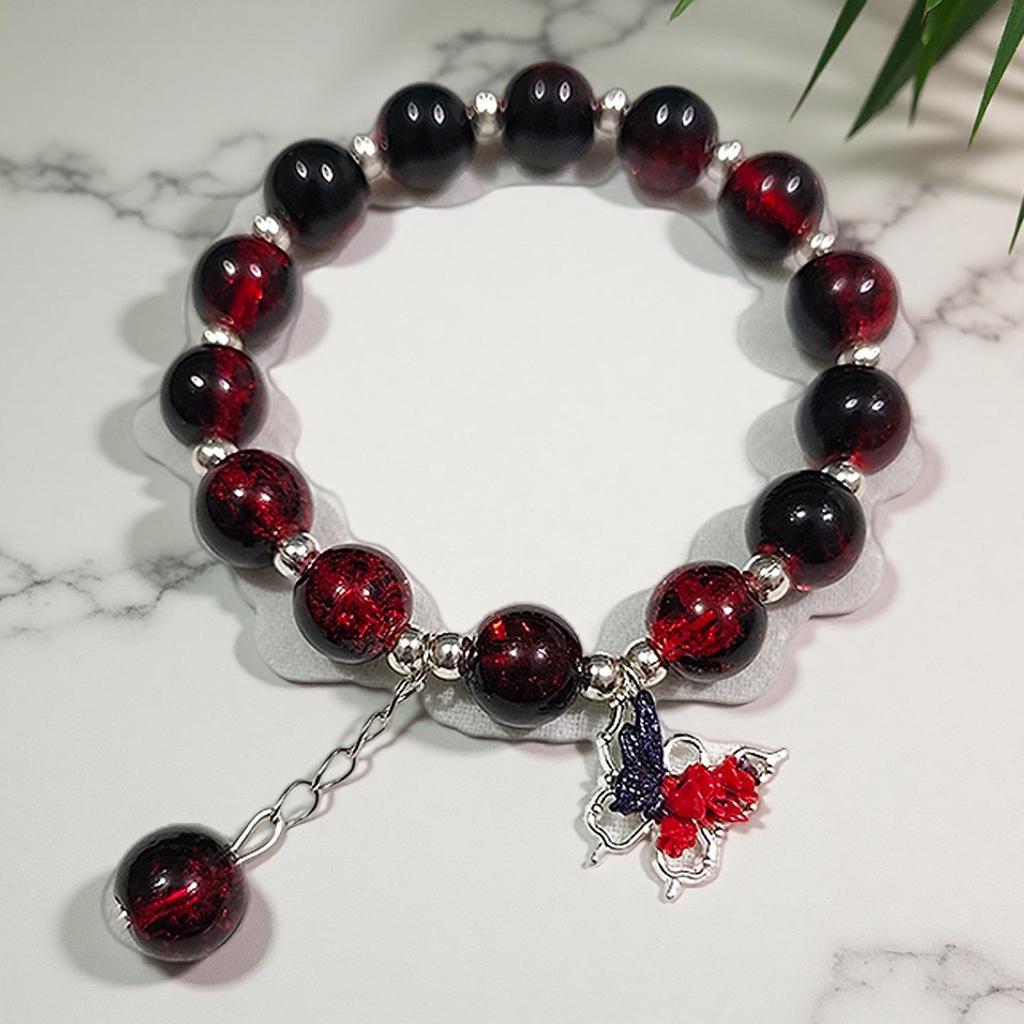 Butterfly Love Flower 10mm Handmade Beaded Bracelet - Original, Personalized, Exquisite Jewelry Gift for Friends and Newcomers