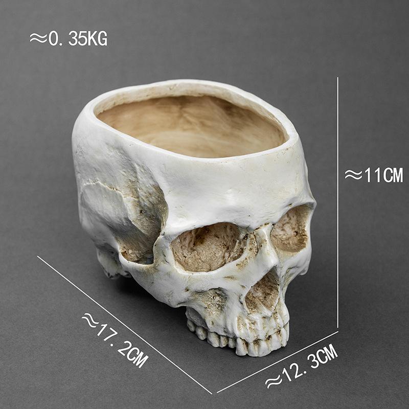 1pc Abstract Skull Flower Pot, Flower Vase Creative Horror Sculpture, Customized Vase, Skull Art Resin Vase Desktop Home Decoration
