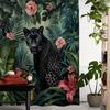 Black Panther In Jungle Shower Curtain - Water-Resistant Fabric for Bathroom - Ideal for Wildlife and Nature Enthusiasts
