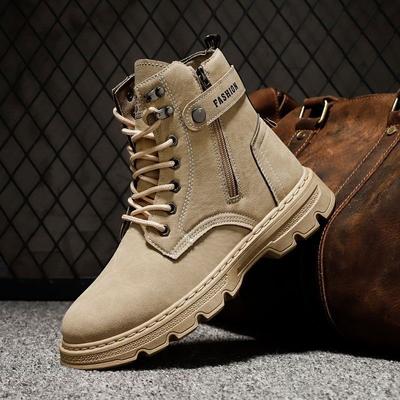 Autumn New Martin Boots Men's Korean Version Trendy Casual Sports Breathable High-top Thick-soled British Style Tooling Boots Trendy Shoes