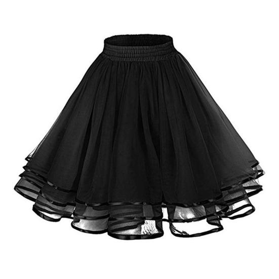 Síťovaná tylová sukně s elastickým pasem Jednobarevná třívrstvá princezna sukně Cosplay Svatební večírky