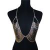 European and American Hot Rhinestone Hollow Jeweled Chest Necklace Irregular with Personality Tassel Bra Body Accessories Chain
