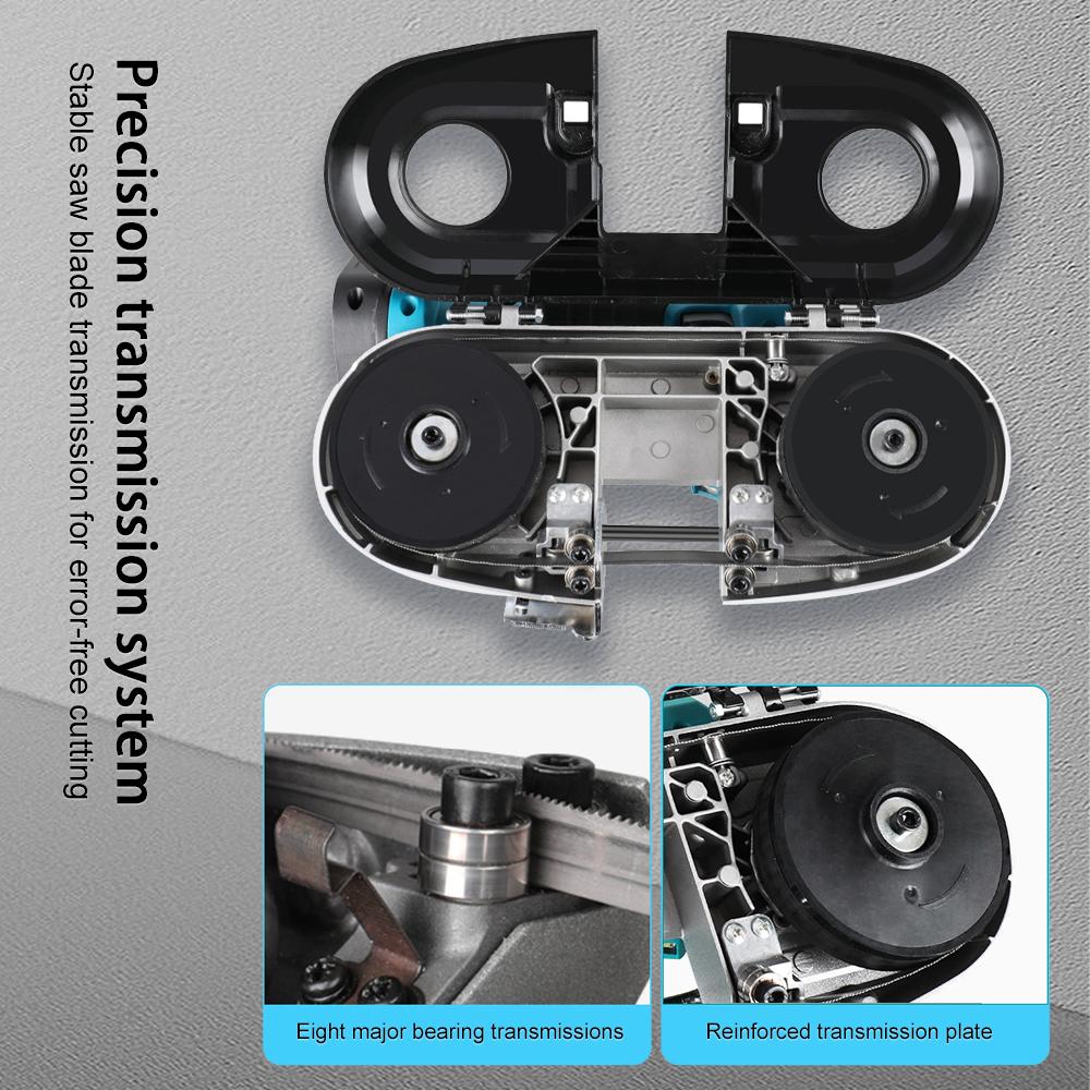 21V Brushless Wireless Band Saw Handheld Portable Electric Saw Lithium-ion Cordless Band Saw for Cuts Metal Wood