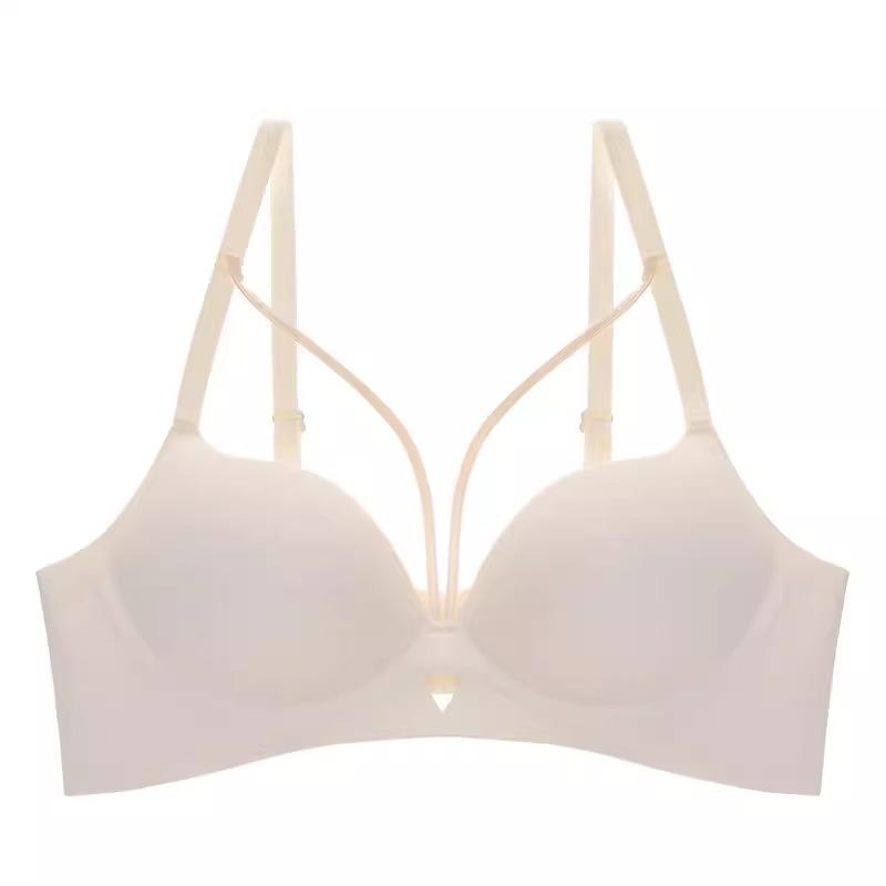 Black Seamless Bra with Unique Double Straps