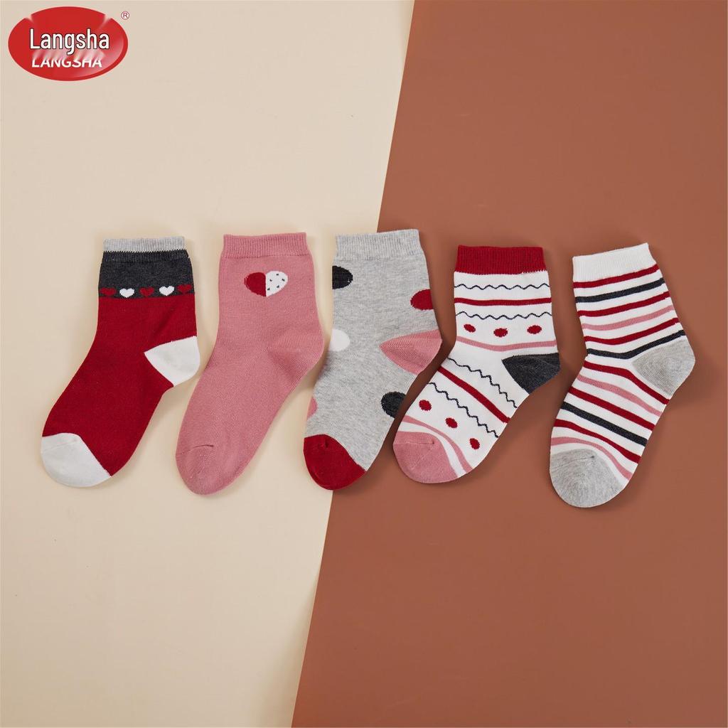 Langsha Girls' Mid-Calf Anti-Pilling Socks for Autumn and Winter