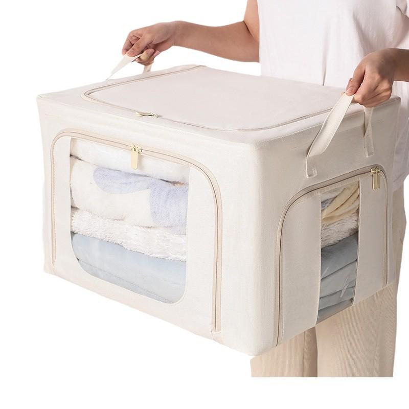 Chaka Multi-Purpose Foldable Fabric Storage Box with Partitions and Large Capacity for Wardrobe or Clothes.
