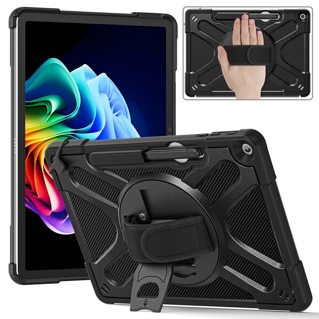 Hybrid Case for Microsoft Surface Pro 12.0 Inch 2025 3-Layers Protection Heavy Duty Cover with Hand Strap,Pen Slot Shockproof