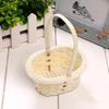 Mini Woven Flower Basket Imitation Rattan Pastoral Style Basket for Easter Birthday Wedding Party Decorations Photography Props