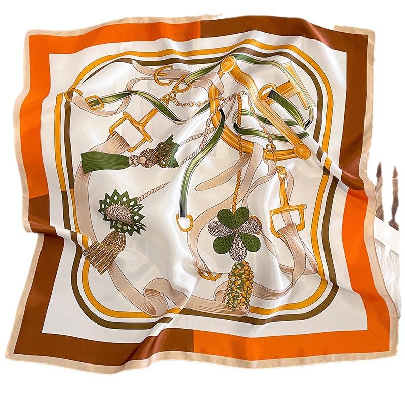 New Korean Silk Square Scarf High-end Scarf with Fashionable and Versatile Neck Protection Professional Scarf with Silk Scarf