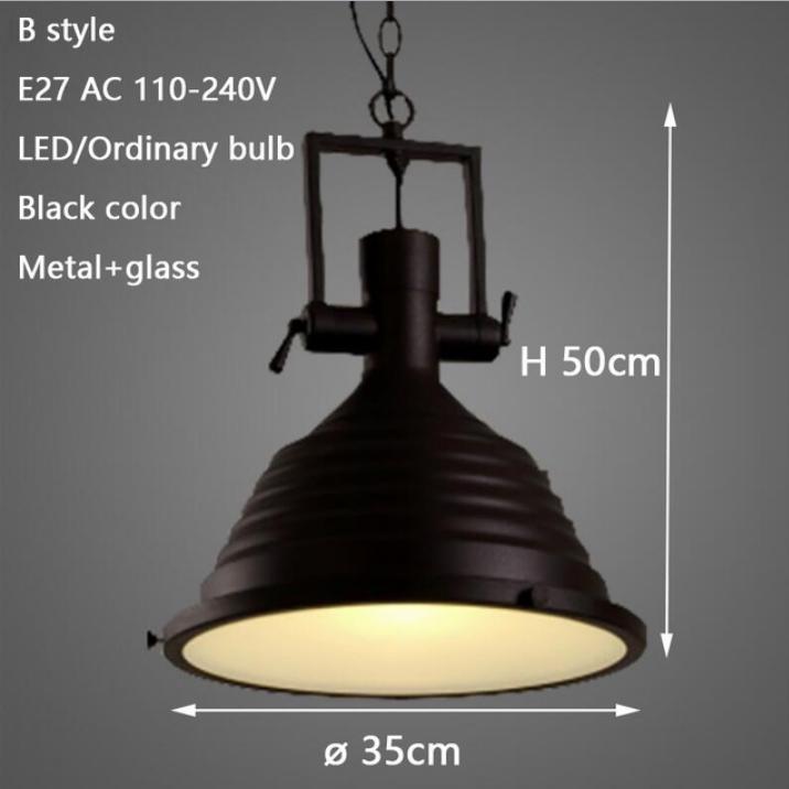 3 style Loft retro Industrial hanging Hardware metals pendant lamp vintage E27 LED lights Kitchen