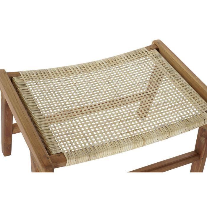 Banquette - Naturel - 65 x 47 x 40 cm - Teck - Plastique multicouleur - Contemporain