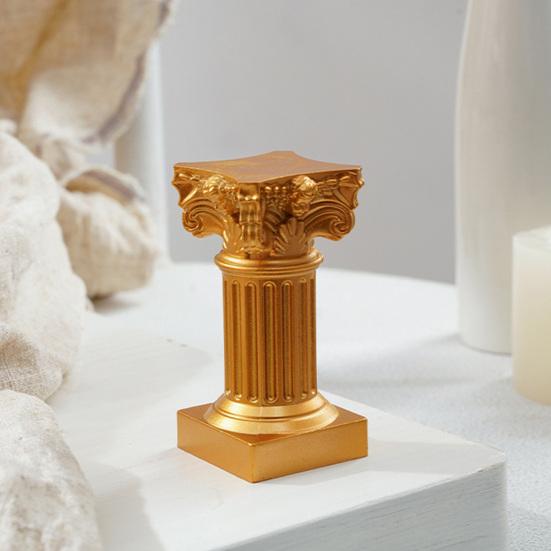 Roman Pillar Candle Holder Mini Greek Column Candle Stand Resin White Candlestick Holder for Wedding Banquet Home Table Centerpiece Photo Prop