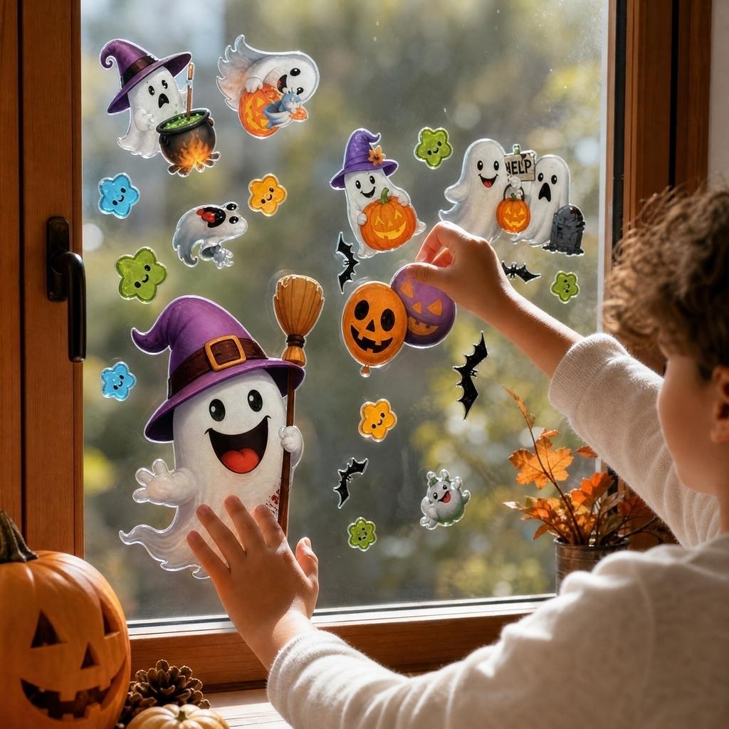 Halloween and Window Clings Static Stickers for Glass Decoration