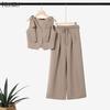 Women Sleeveless Blouse and Long Pants Summer Two Piece Suit Sets