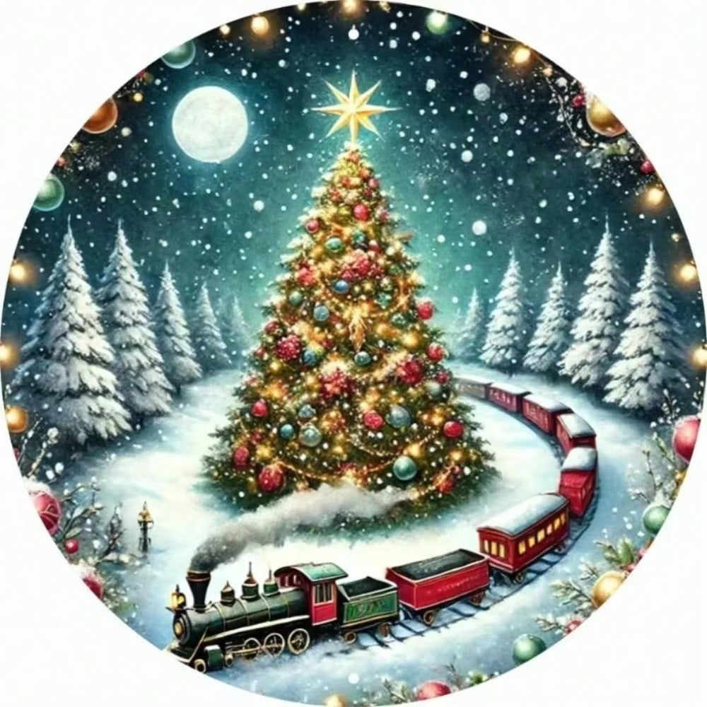 

Retro Round Iron Wall Art, Vintage Home Decor for Christmas Holiday 20x20