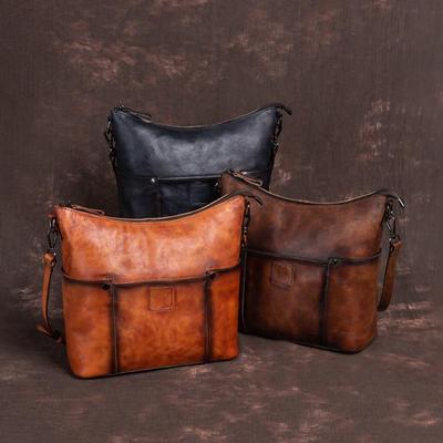 Borsa a Spalla/Crossbody in Pelle di Mucca Strato Superiore Fatta a Mano Retrò 2023 - Tote ad Alta Capacità
