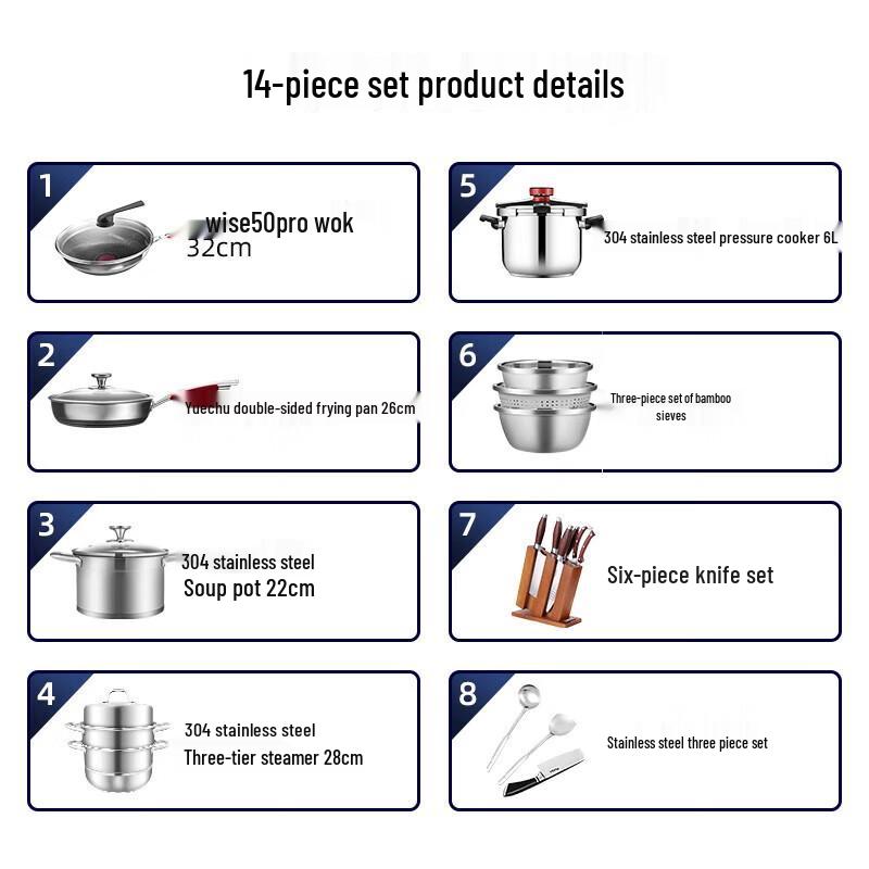 

Kangbach Wise50 14-Piece Temperature Control Cookware Set