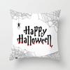 New Halloween Black and White Skull Pumpkin Printed Peach Leather Velvet Pillowcase Sofa Office Cushion Cover