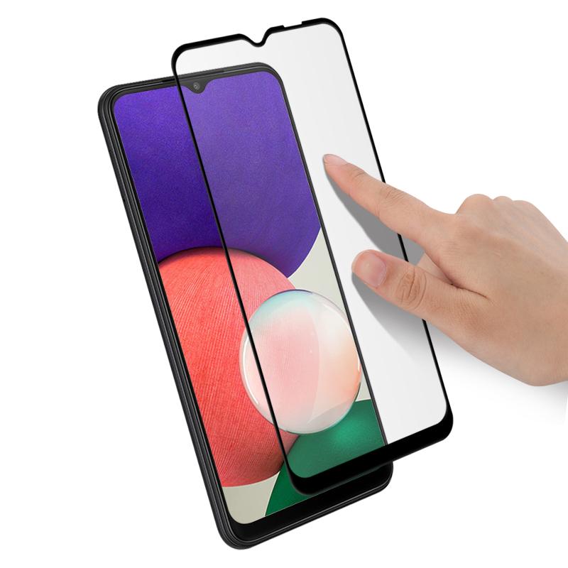 MOCOLO for Samsung Galaxy A22 5G (EU Version) HD Tempered Glass Screen Protector Full Coverage Full Glue Defense 9H Hardness Silk Printing Film