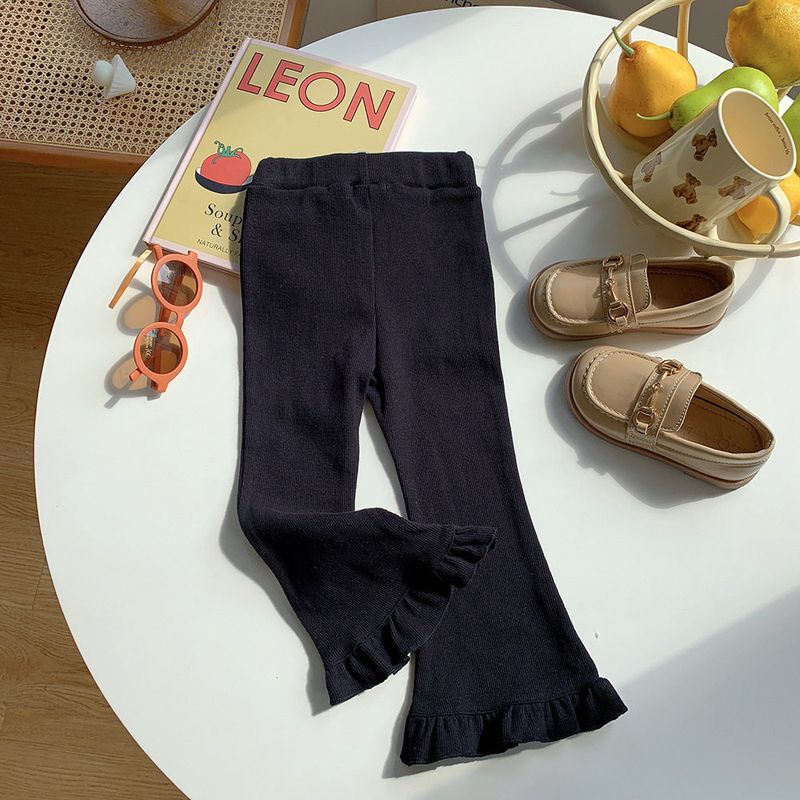 Stretch Cotton Vintage Bell-Bottom Pants All-Matching Base Children's Clothing