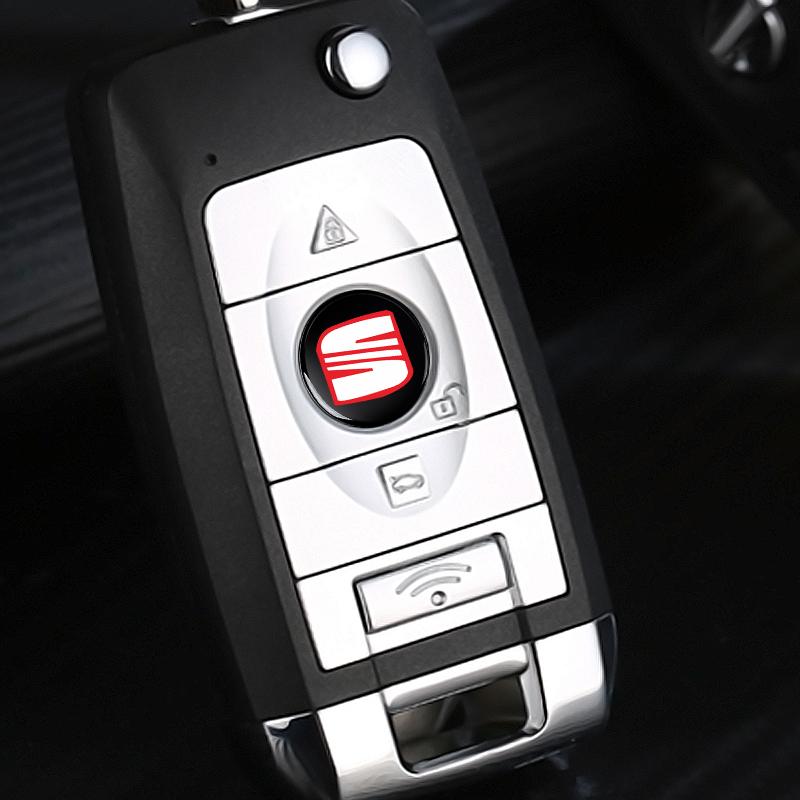 2/5/10Pcs 14mm Car Remote Key Fob Emblem Badge Radio Button Sticker For SEAT Leon FR Altea Ibiza Toledo Cordoba Alhambra Arona Ateca Exeo
