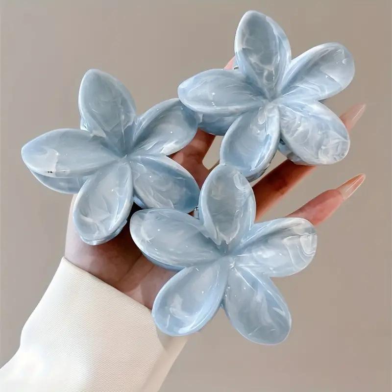 1/3PCs Sweet Blooming Flower Hair Clip Fashion Plumeria Rubra Barrettes Updo Shark Clip Loose Clip Ponytail Clip Lady